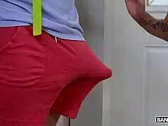 Johnny Love sneaks out, but his stepmom Mayara Lopes spots his huge erection in this Bangbros tale.