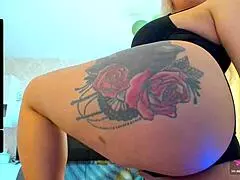 Check out this blonde webcam model flaunting her big tits and sexy ass 😍