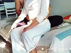 Hey, why's this hot Vietnamese girlfriend's pussy so wet and ready?