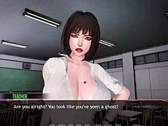 Murmur - Adam dreaming about a girl masturbating in 3D cartoon anime hentai game.