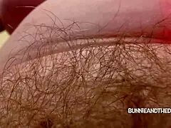 Mature milf craves your cum drenching her squirting hairy pussy and big natural tits in close-up orgasm.