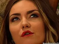 Horny dom lesbian madame, are you masturbating that wet pussy and fingering yourself to a wild orgasm while bound submissive watches in bondage?