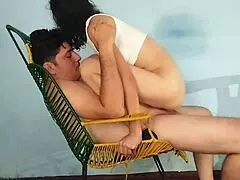 In a passionate homemade scene, the skinny gay lover gives a good cowgirl ride on big cock. He cums inside the whore pussy bareback.