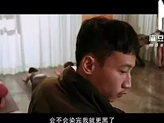 in a seductive asian group scene, models pose in tight pants for big tits blowjob and doggystyle riding in 4some action