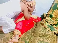 Why don't we sneak in some late-night fun with my Telugu wife in her red sari?