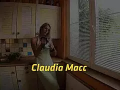 Amateur blonde takes huge facial cumshot after squirting pussy fuck in kitchen with orgasm!