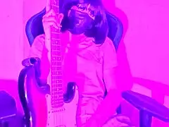 Emo solo girl contrasts rocker vibe