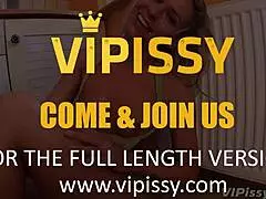 Amateur blonde takes huge facial cumshot after squirting pussy fuck in kitchen with orgasm!