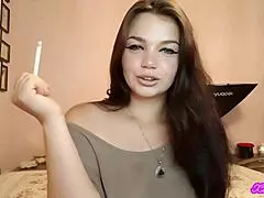Xo Bunny Brunette Latina With Blue Eyes Smoking And Blowing Smoke In Your Face
