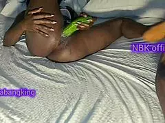 big ass riding black massive big dick after masturbating with cucumber