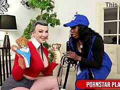 oh wow, that kinky blonde leya falcon gets wild with her big tits and curvy ass in domination play 😈