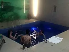threesome with friends in the motel pool part 2