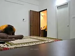 Indian couple engages secretly while maid watches nearby
