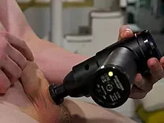 Slow-motion massage on huge monster cock with close details