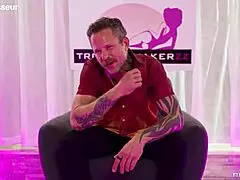 redhead and friends in wild threesome with cum swapping, big ass action, and facial finishes