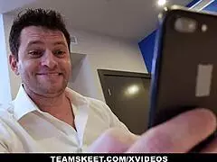 Hot nurse Ella Knox tittyfucks and rides stepdad's cock in hospital