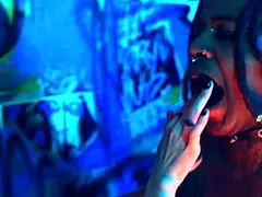 beautiful lesbian gags on deepthroat heels licks feet with nipple clamps