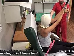 maria spreads small tits in latex gloves for screaming orgasm backstage