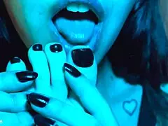 DOUBLE LICK my CUTE redhead feet then DEEPTHROAT toes!!