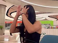 Risky, wanna fuck this horny Colombian teen raw in the mall bathroom? She craves it!