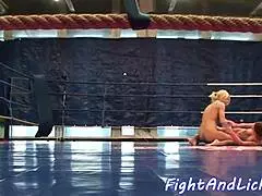 watch these european dykes wrestle on the floor then dive into wet pussies!