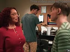 Red milf teacher Kiki Daire double penetrated by students' monster cocks