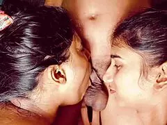 hey check out this interracial ffm threesome with cute college brunettes getting fucked hard