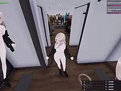 Naked Teen Emerges From Fitting Room Seducing Old Man With Her Irresistible Young Body