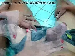 i couldn't resist seducing that big cock boy with my friend at the pool