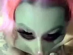 curious blonde with tattoos craves deep sloppy licks