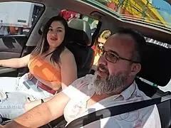 tais daeva hitches ride and drives gas station guy wild begging to jump in for juicy latina fuck