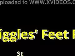 Giggles' feet soaked wet beachside