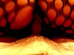 sexy girl in fishnets thong spreads asshole for monster cock anal pounding, feel it?