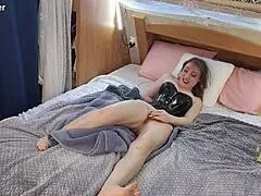 Skinny brunette amateur squirts shaking in shower with vibrator first time orgasms