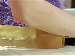 oh god audrey hollander's huge tits bounce on giant dildo and cock