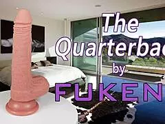 Quarterback by fukena realistic dual density silicone dildo with fake tits for cock play