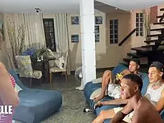 Hung Teens Line Up To Pound Friend's Mom's Big Brazilian Ass