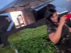 Lesbian tits out flashing in public fast food spot