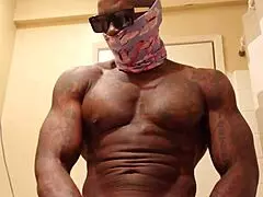Subscribe to hallelujah johnson jeremiah's muscular bodybuilder worshiping his own big black hairy cock