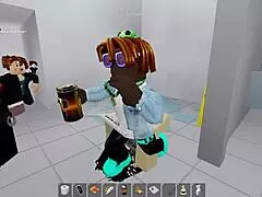 two avatars fuck wildly in roblox then hit public restroom for outdoor action
