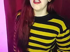 Horny Redhead Sends Nude To Stepsis Making Her Big Ass Crave Fuck