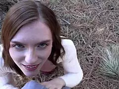 Celestina Blooms Bends for Creampie Breeding in Nature Outdoors