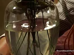 Bound big ass lesbian slave bent over takes mistress strapon domination to orgasm