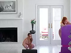 yoga shemale seduction leads to threesome facial fuck