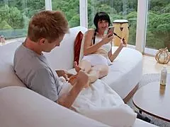 wtf step bro sneaks foot fuck on me 😈💦👣