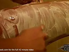 this pretty usa girl in lingerie fingers herself off in the shower for the first time