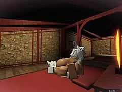 bunny whore takes hard fuck in roblox studio