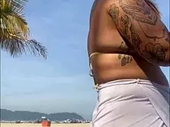 whoops these shorts are flashing my big pussy at the beach!