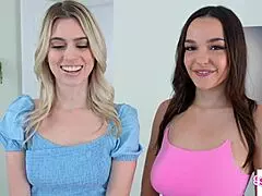 rissa may joins brunette blonde duo for pov tits pussy cumswap threesome deepthroat lick