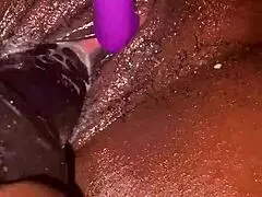 Wet BBW Wife Cums Hard Riding Fat Cock in Ass While Pounding Nine Inch Toy